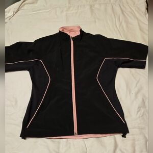 Glen Echo Golf Jacket Women's Dry Gear Size Medium Black & Pink Short Sleeve